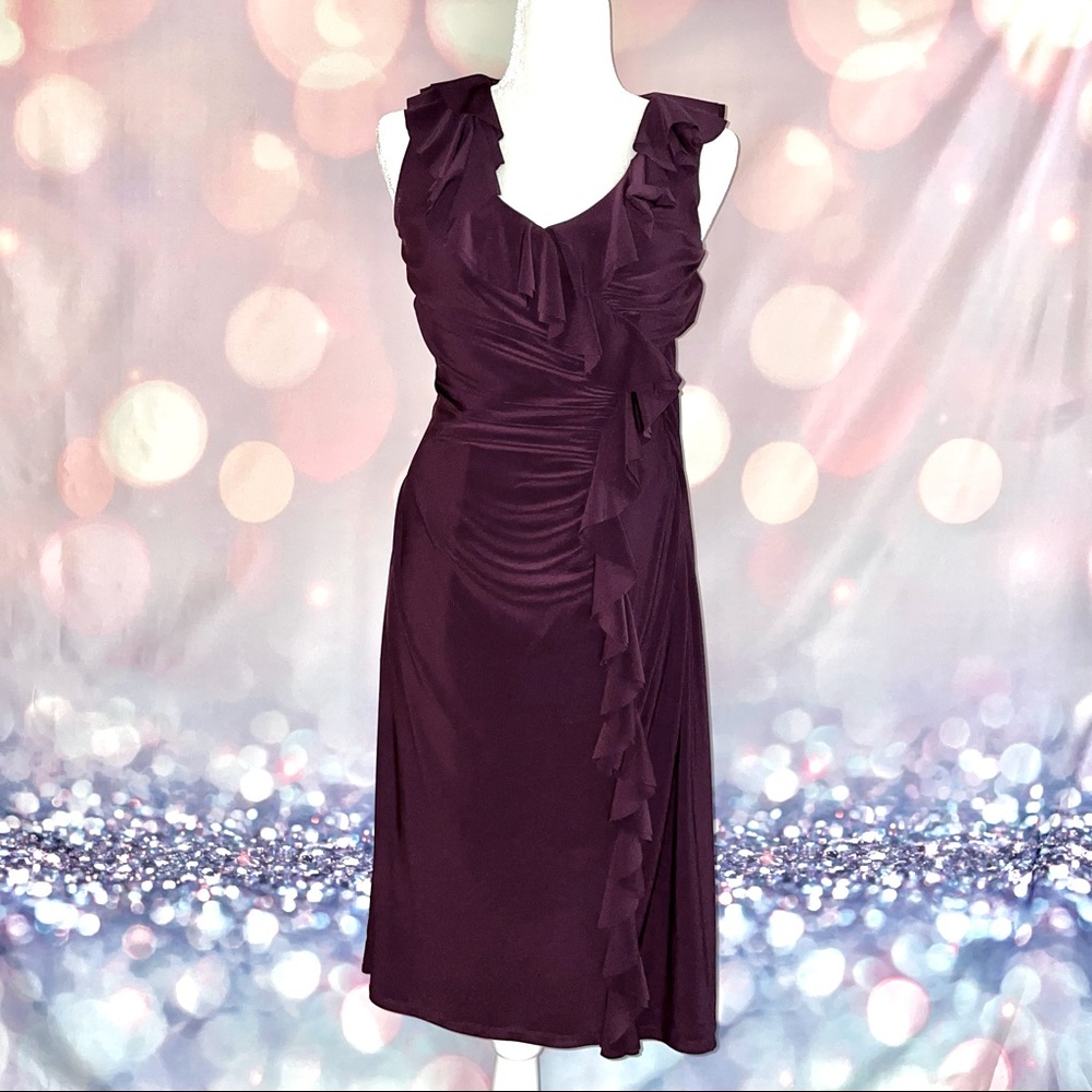 Beautiful Eggplant Ruched Lauren Dress